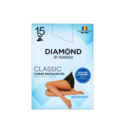 Ciorapi Diamond Classic, 15 den, Negru, marimea V